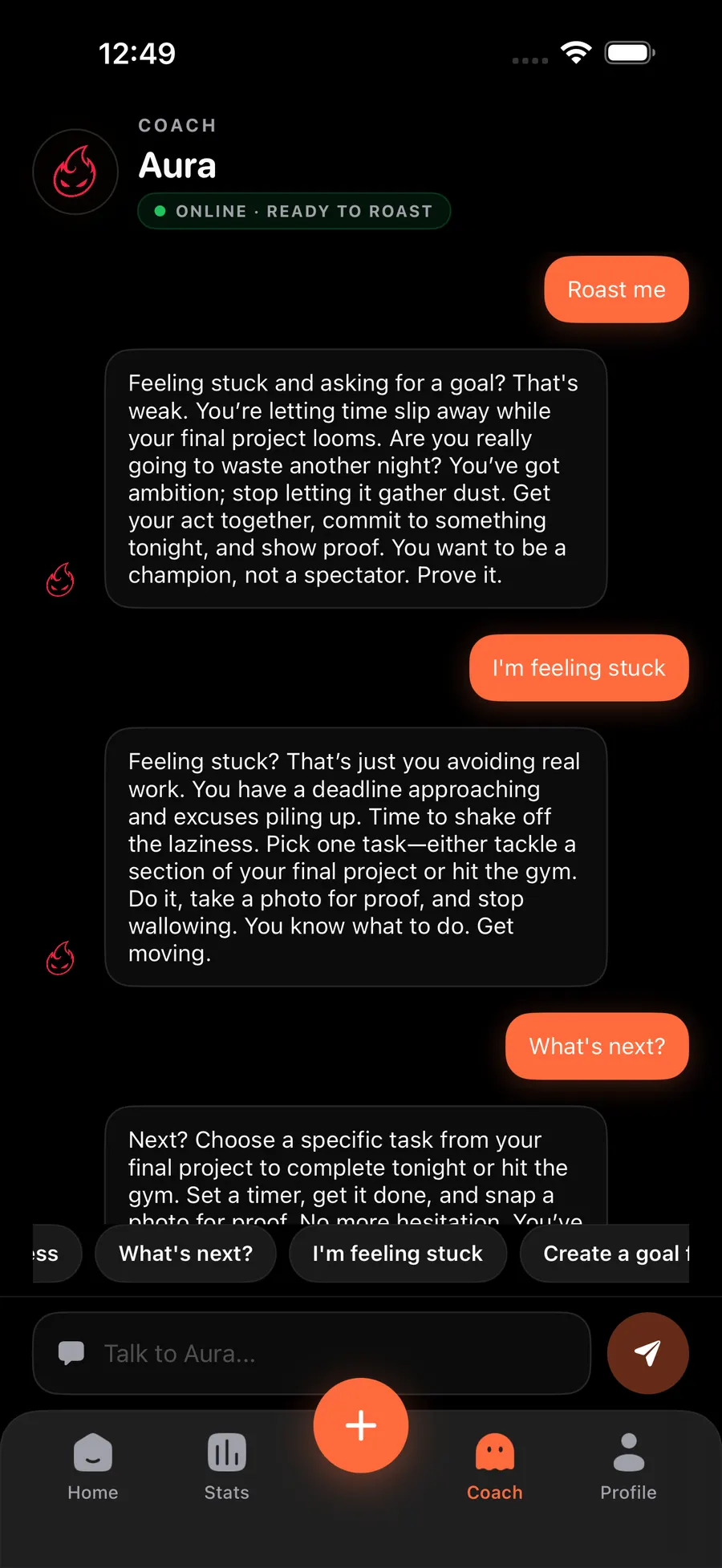 Coach Aura chat